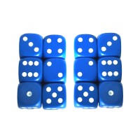 Set 12 zaruri de 16 mm, albastre, de calitate, plastic opac